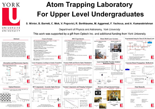 Atom Trapping Lab Course Poster